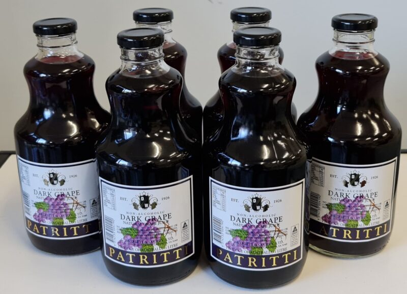Patritti Dark Red Grape Juice 1 litre x 6 bottles | Non Alcoholic