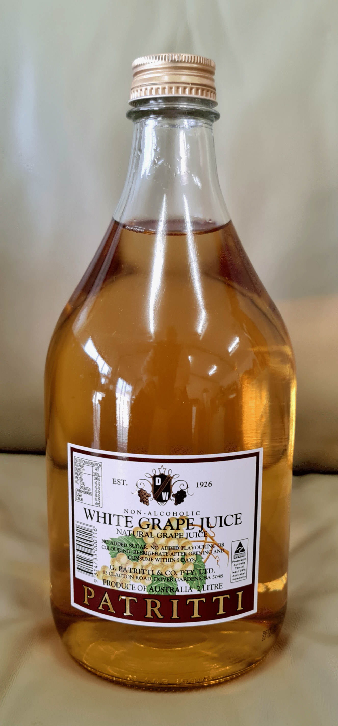 patritti white grape juice 12 litres